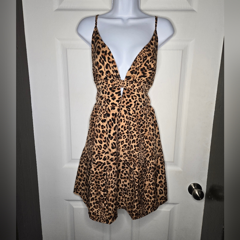 Leopard Print Spaghetti Strap Dress